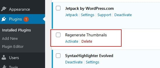 Activate Deactivate Settings Plugins