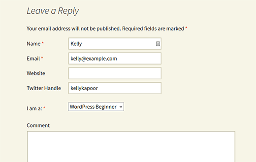 Custom Fields in WordPress Comment Form